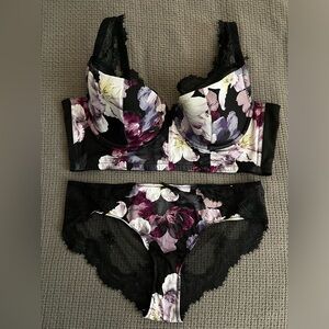 Cacique by Lane Bryant Lightly Lined French Balconette Bra with Matching Panty